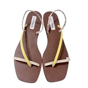 New Steve Madden‎ Janessa Multi Color Flat Sandal Sz 10